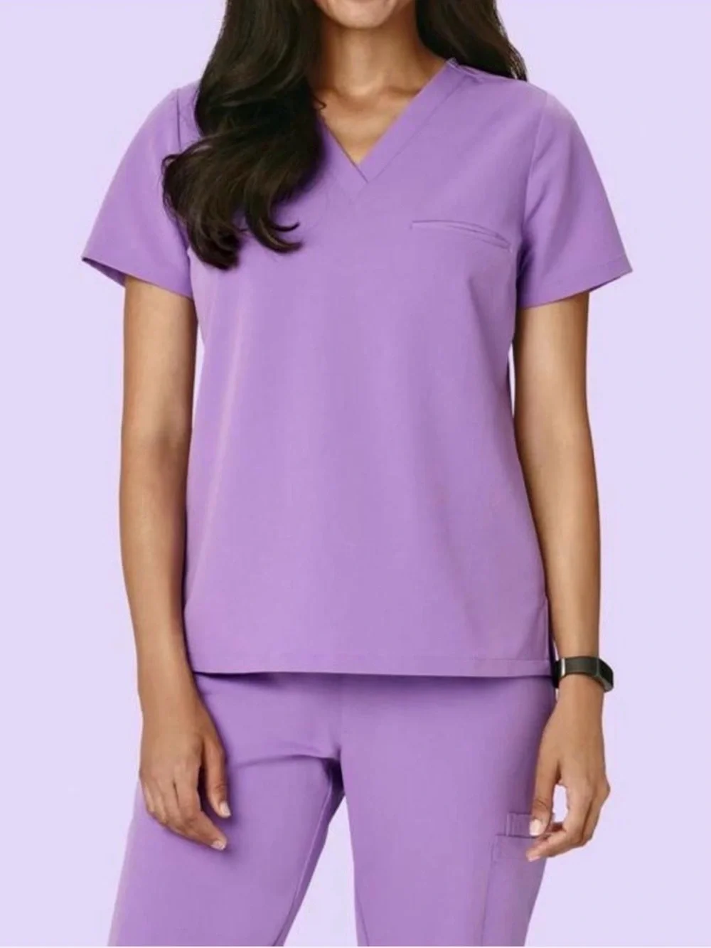 Mandala Lavender Short-Sleeve Scrub Set
